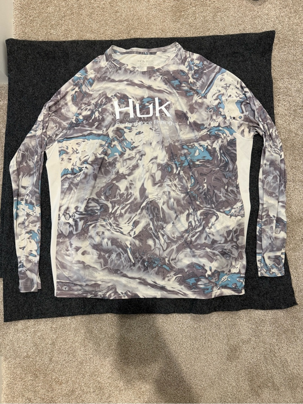 Huk Men's Long Sleeve Camo Fishing Shirt Mossy Oak 3XL